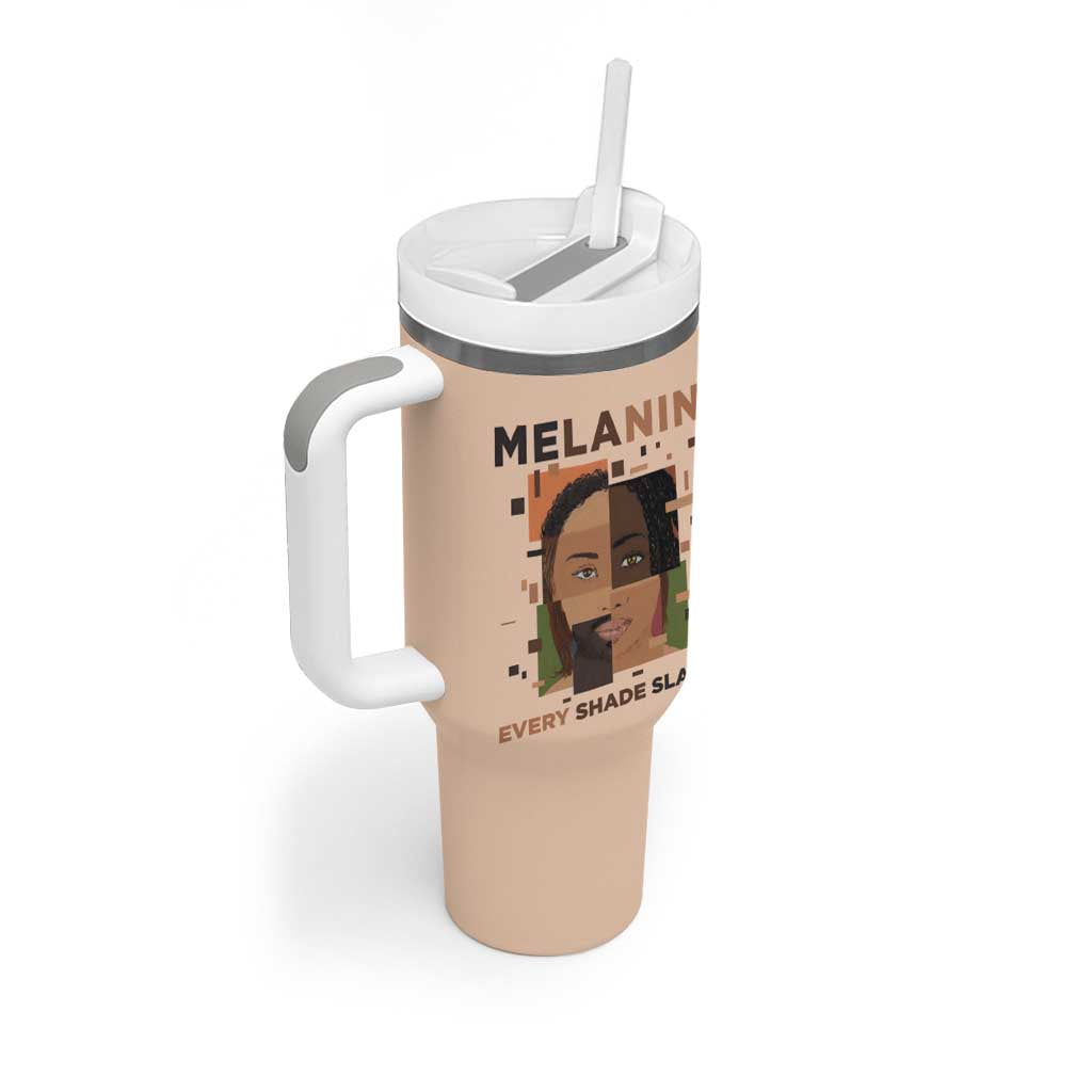 Melanin Every Shade Slays Tumbler With Handle Afro Women DT03