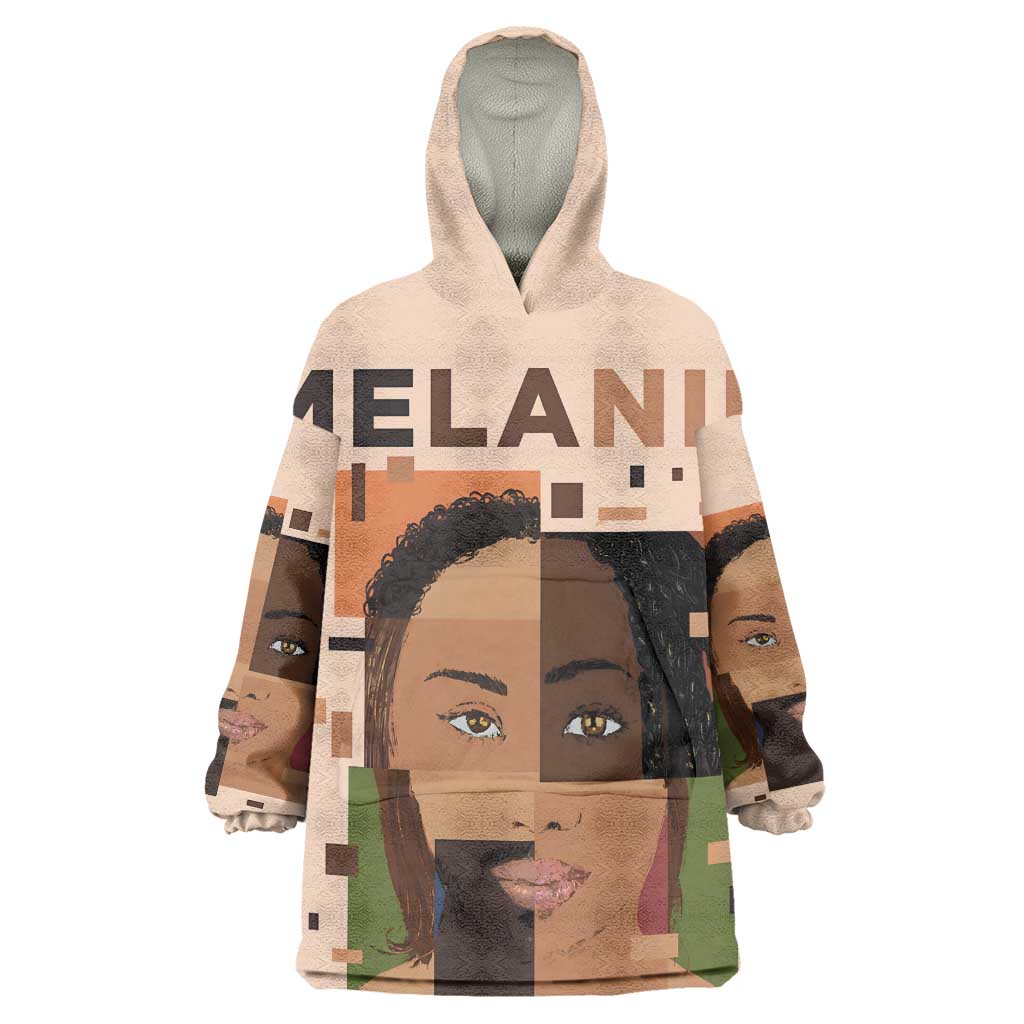 Melanin Every Shade Slays Wearable Blanket Hoodie Afro Women DT03