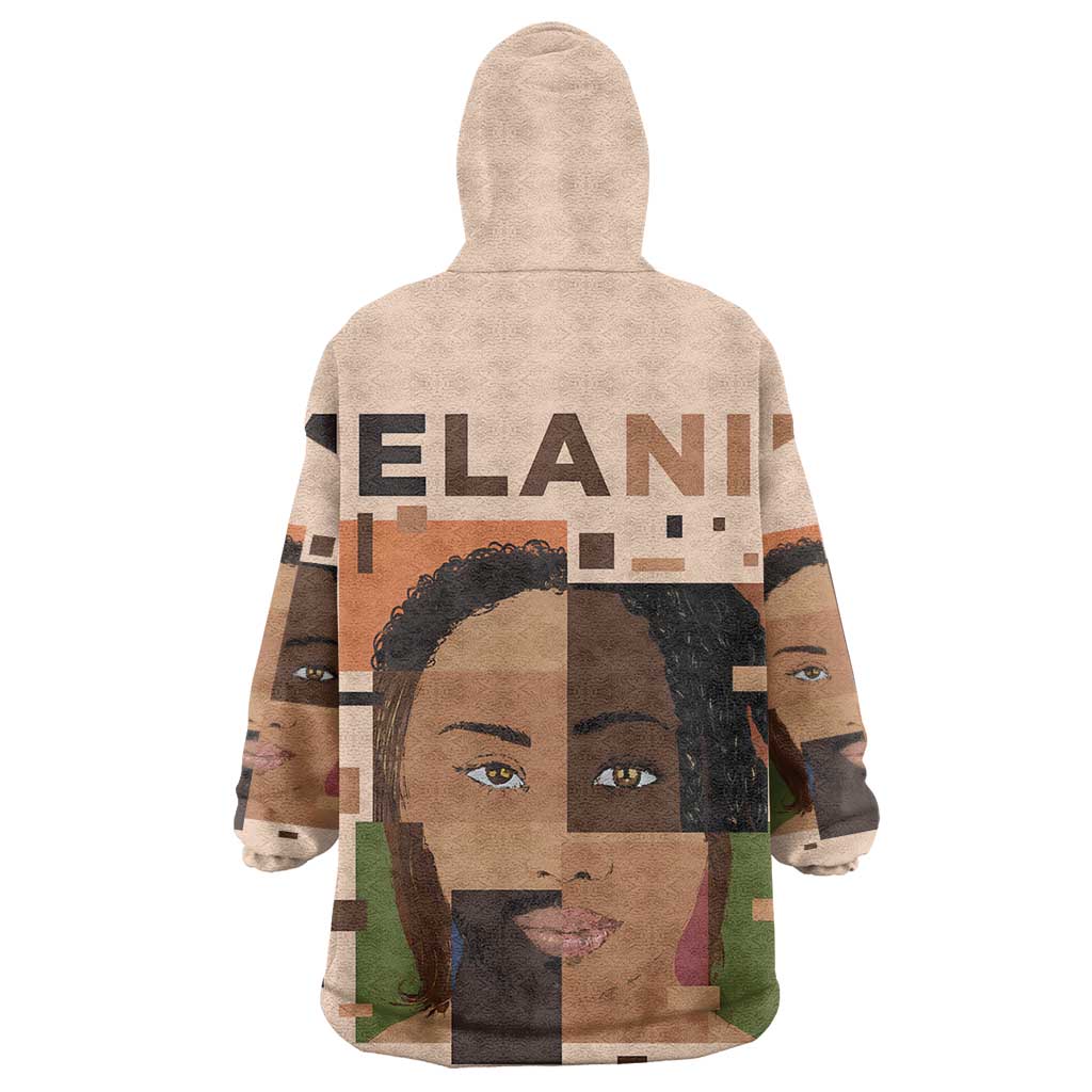 Melanin Every Shade Slays Wearable Blanket Hoodie Afro Women DT03