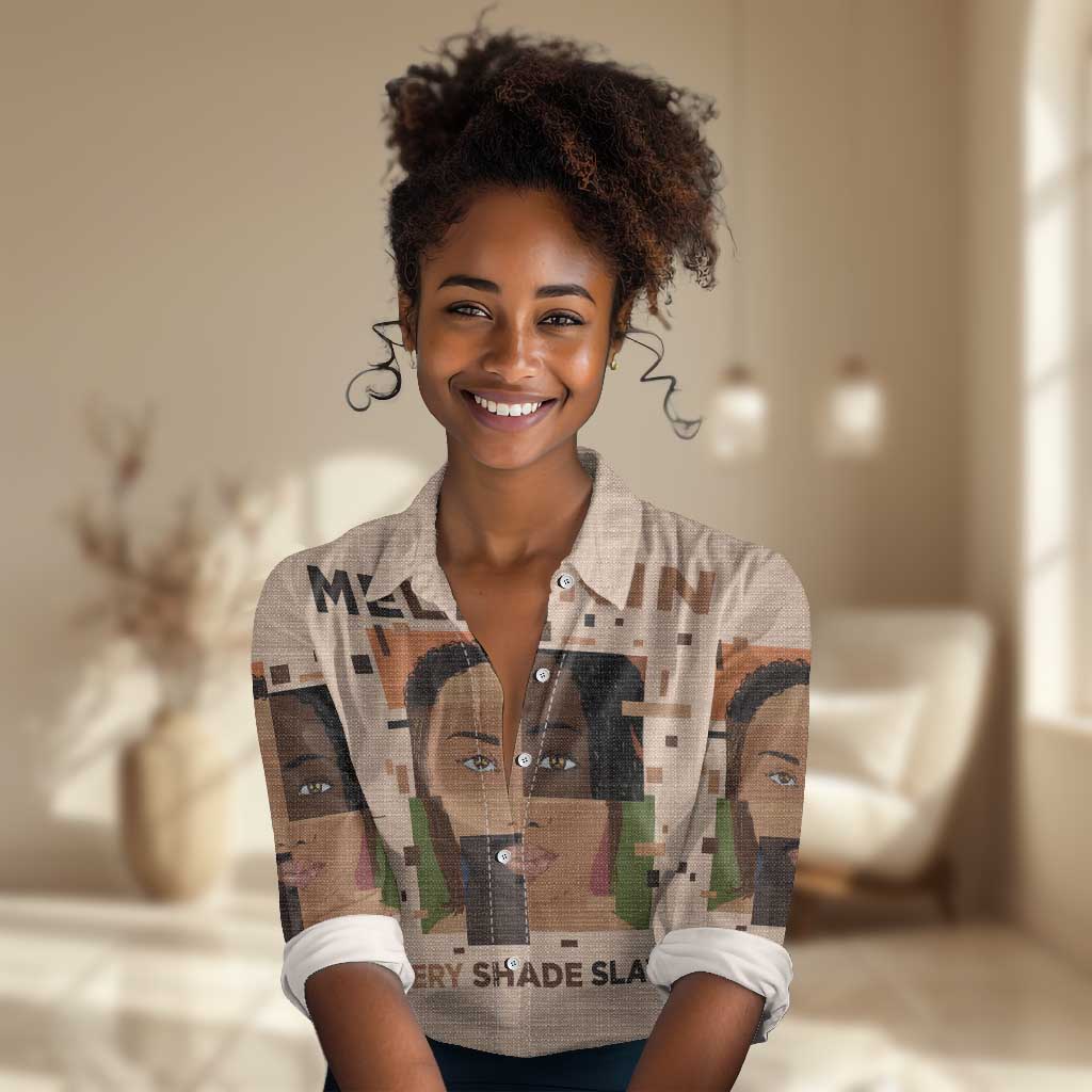 Melanin Every Shade Slays Women Casual Shirt Afro Women DT03
