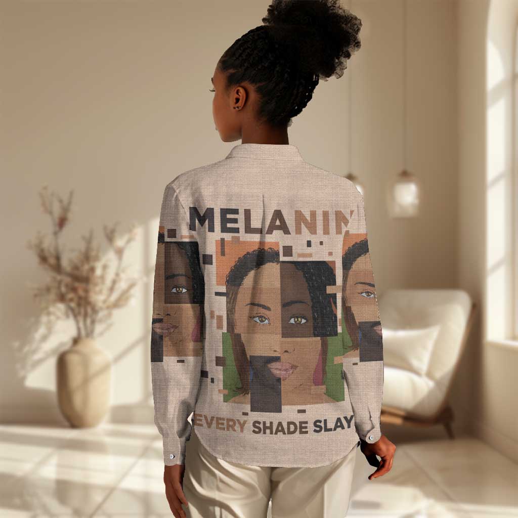 Melanin Every Shade Slays Women Casual Shirt Afro Women DT03