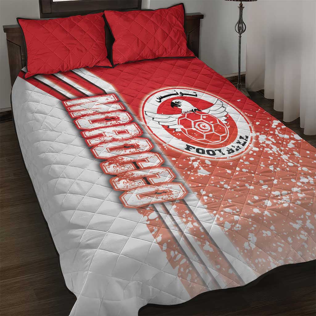 Tunisia Soccer Quilt Bed Set Eagles of Carthage Football - Road To Champion DT03