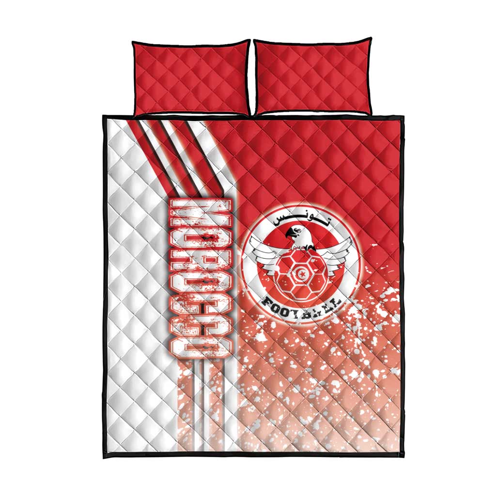 Tunisia Soccer Quilt Bed Set Eagles of Carthage Football - Road To Champion DT03