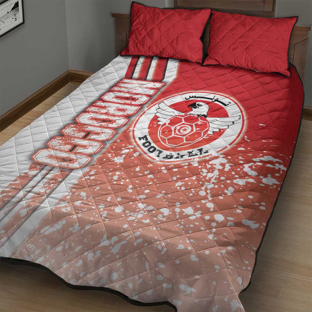 Tunisia Soccer Quilt Bed Set Eagles of Carthage Football - Road To Champion DT03