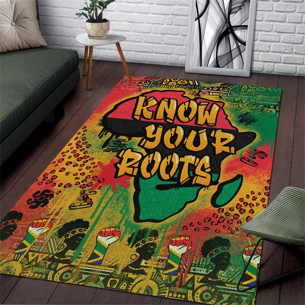 Africa Map Graffiti Area Rug Know You Roots Art Style DT03
