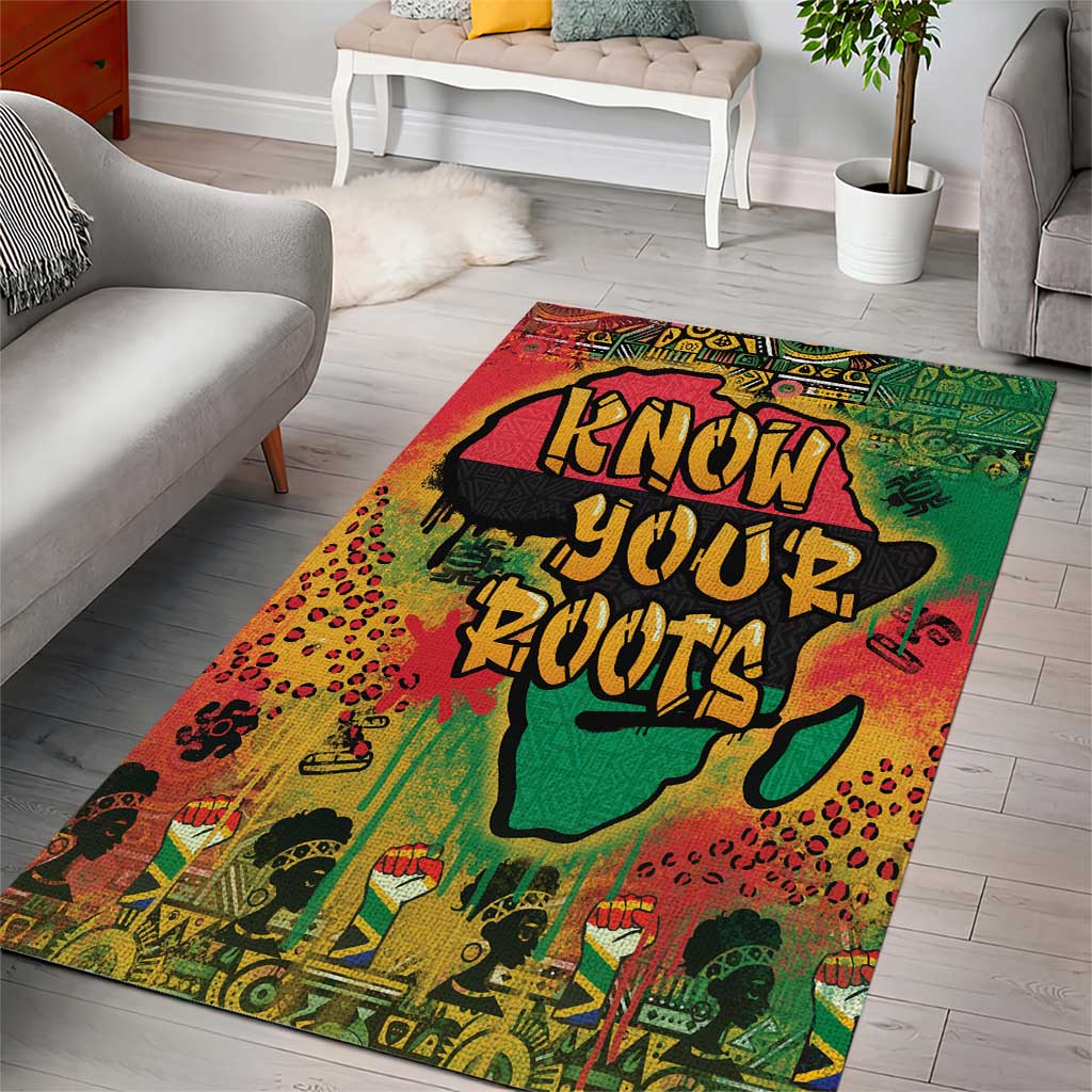 Africa Map Graffiti Area Rug Know You Roots Art Style DT03