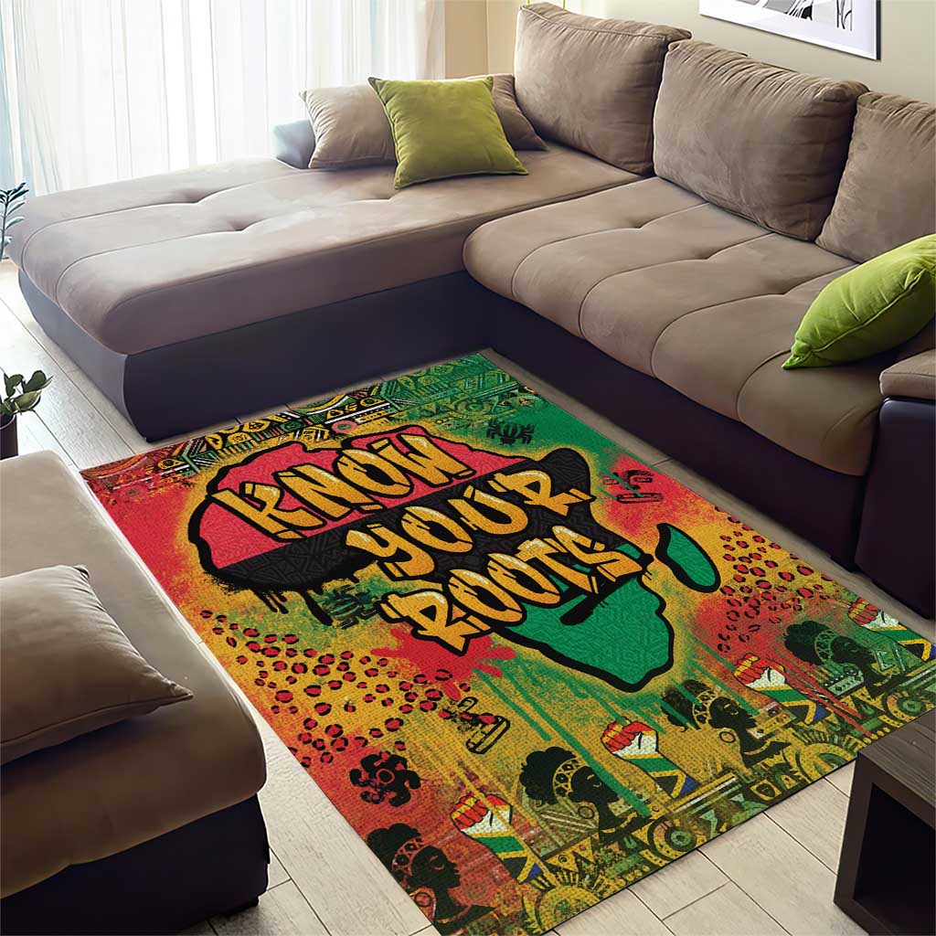 Africa Map Graffiti Area Rug Know You Roots Art Style DT03
