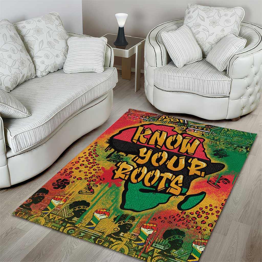 Africa Map Graffiti Area Rug Know You Roots Art Style DT03