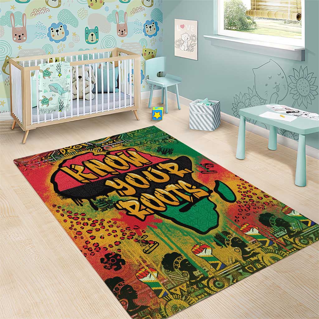 Africa Map Graffiti Area Rug Know You Roots Art Style DT03