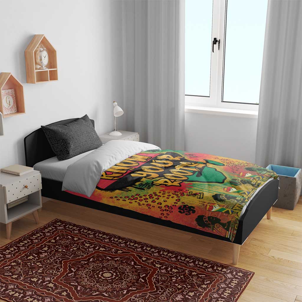 Africa Map Graffiti Bedding Set Know You Roots Art Style DT03