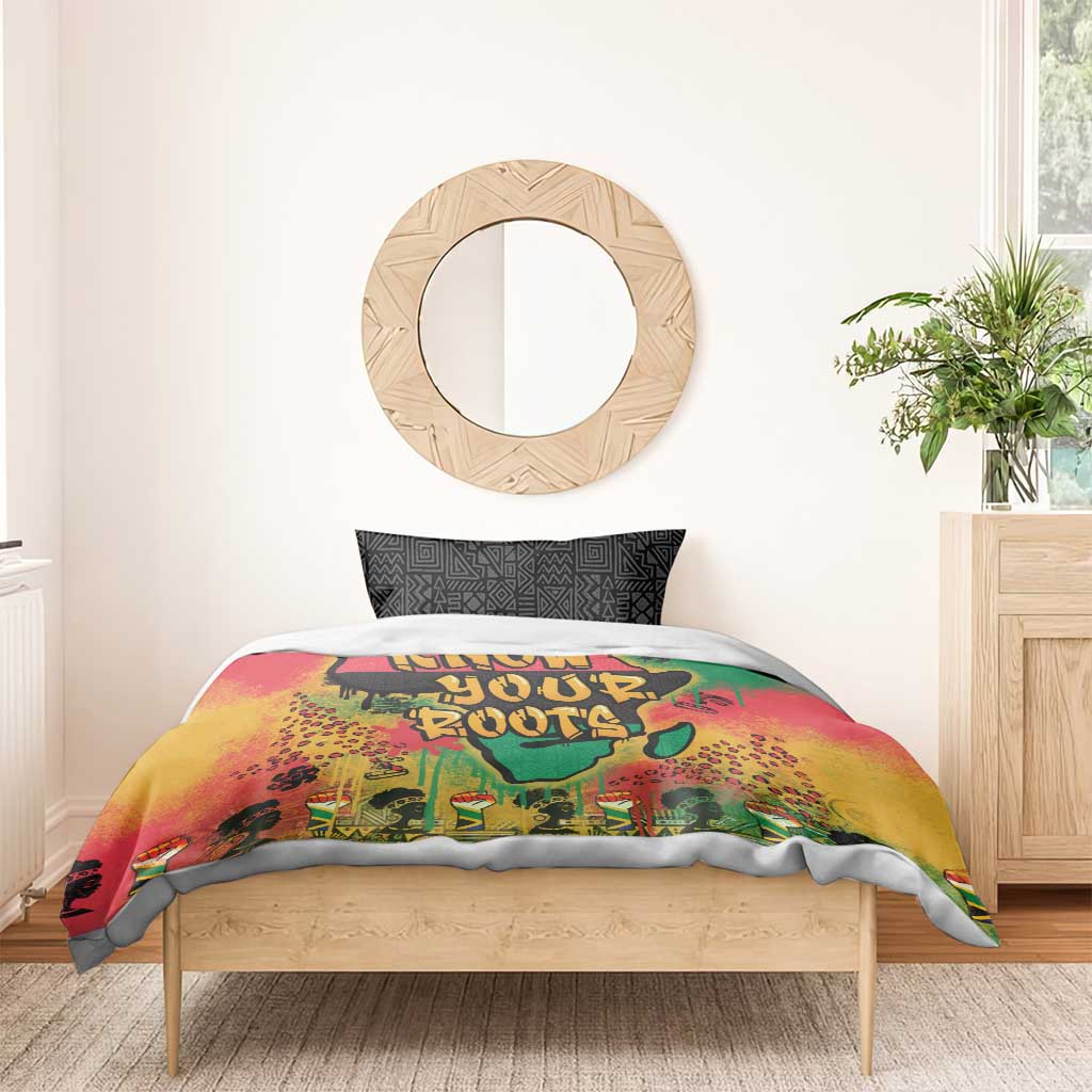 Africa Map Graffiti Bedding Set Know You Roots Art Style DT03