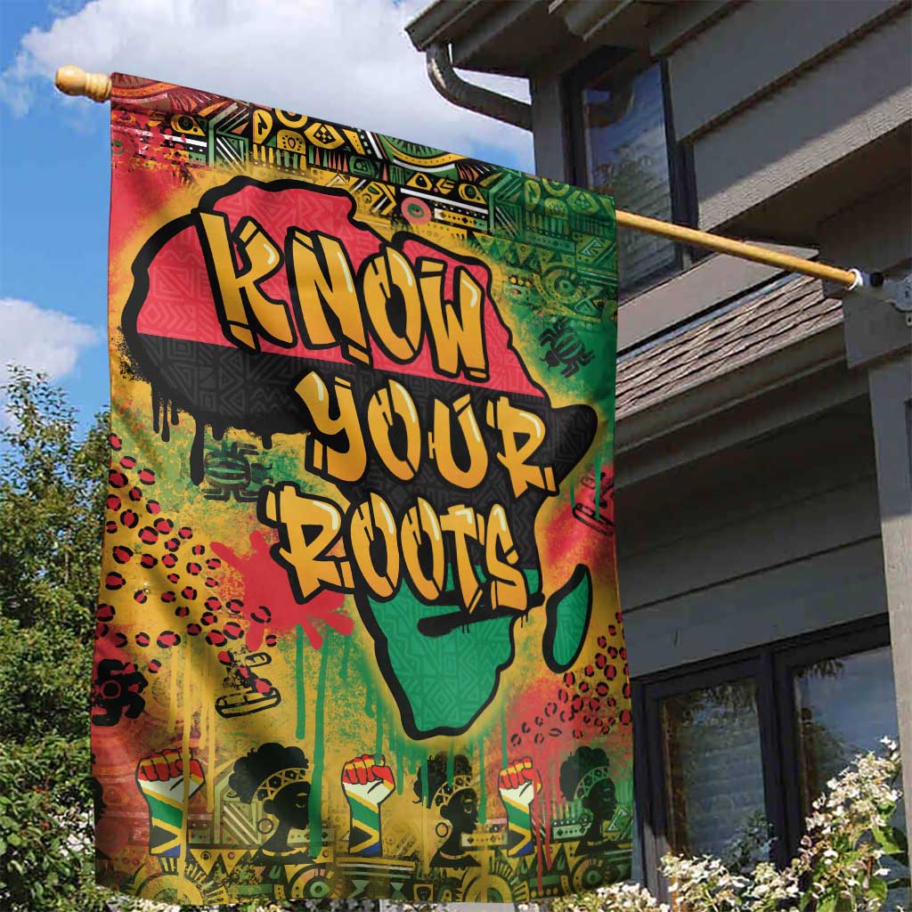 Africa Map Graffiti Garden Flag Know You Roots Art Style DT03