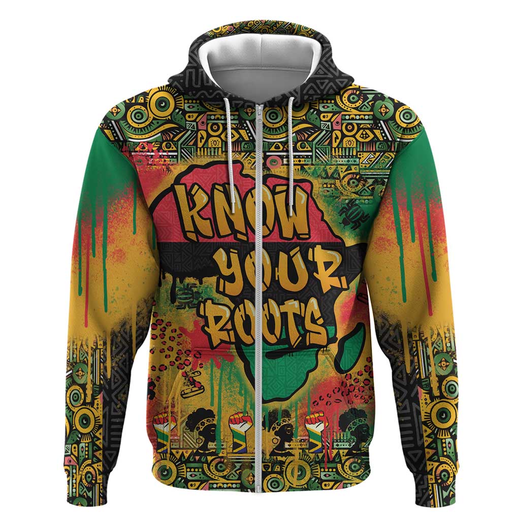African Map Graffiti Hoodie Know You Roots DT03