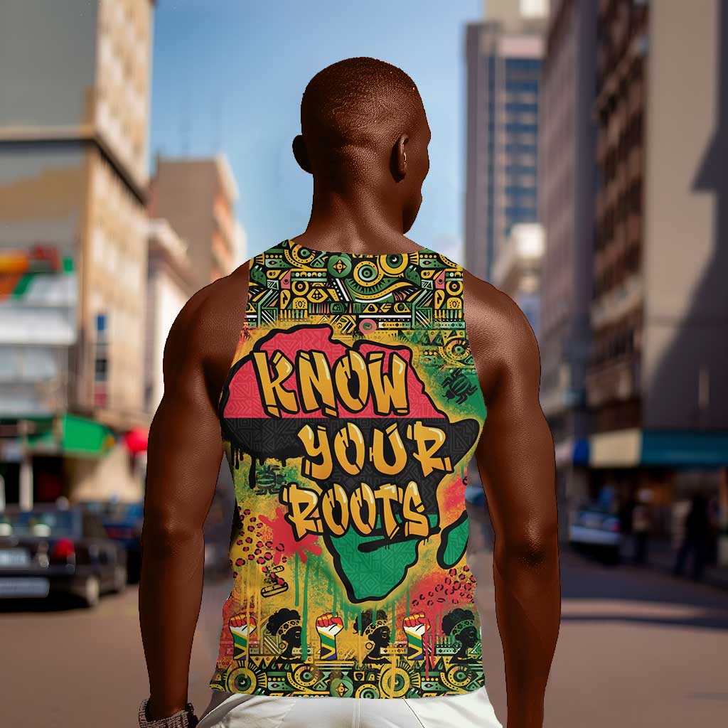Africa Map Graffiti Men Tank Top Know You Roots Art Style DT03