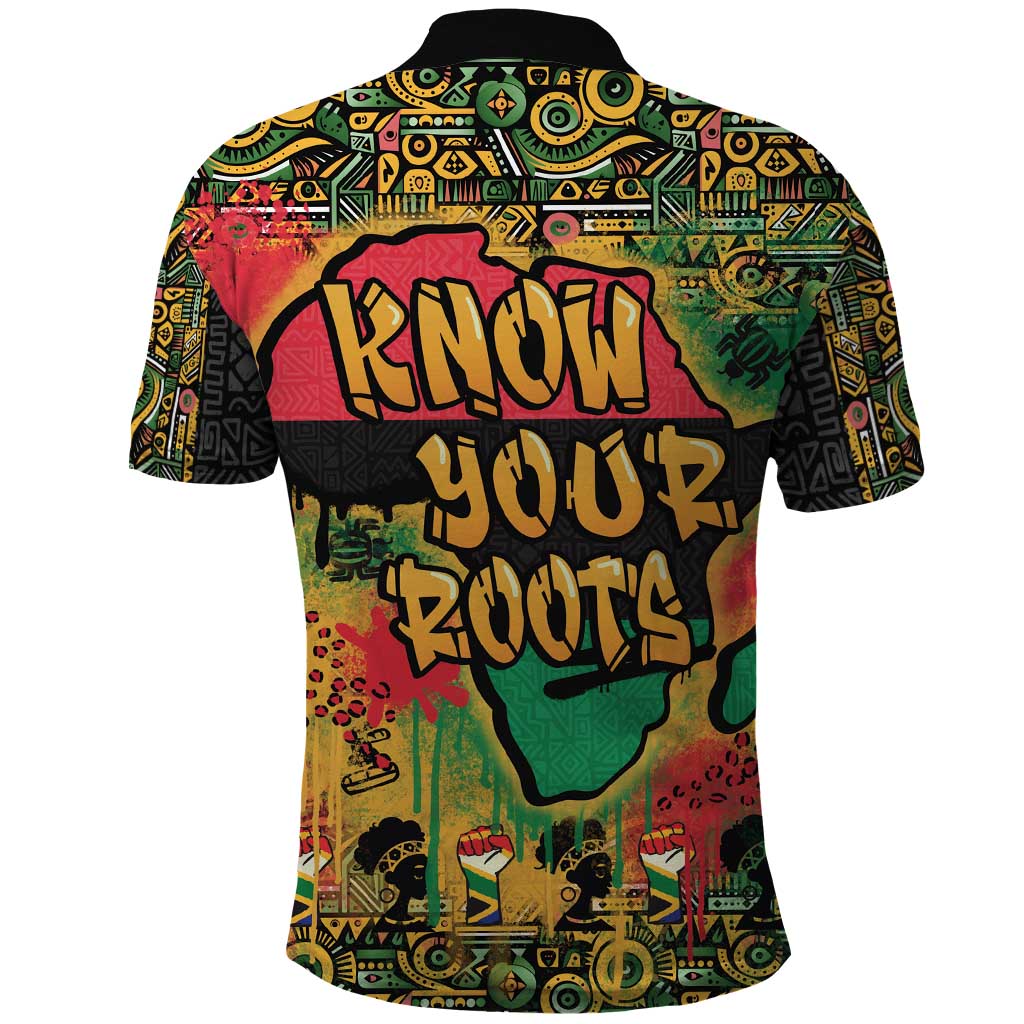 African Map Graffiti Polo Shirt Know You Roots DT03