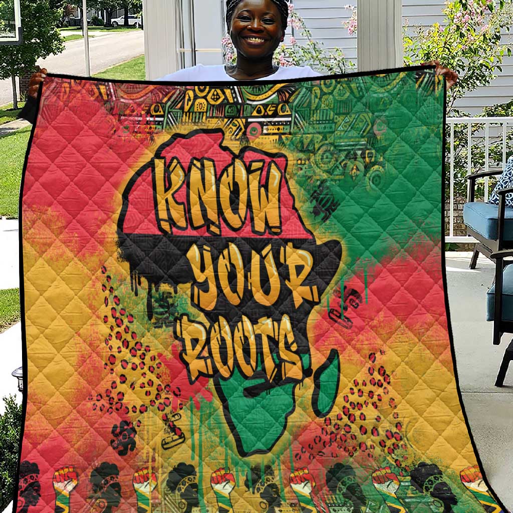 Africa Map Graffiti Quilt Know You Roots Art Style DT03