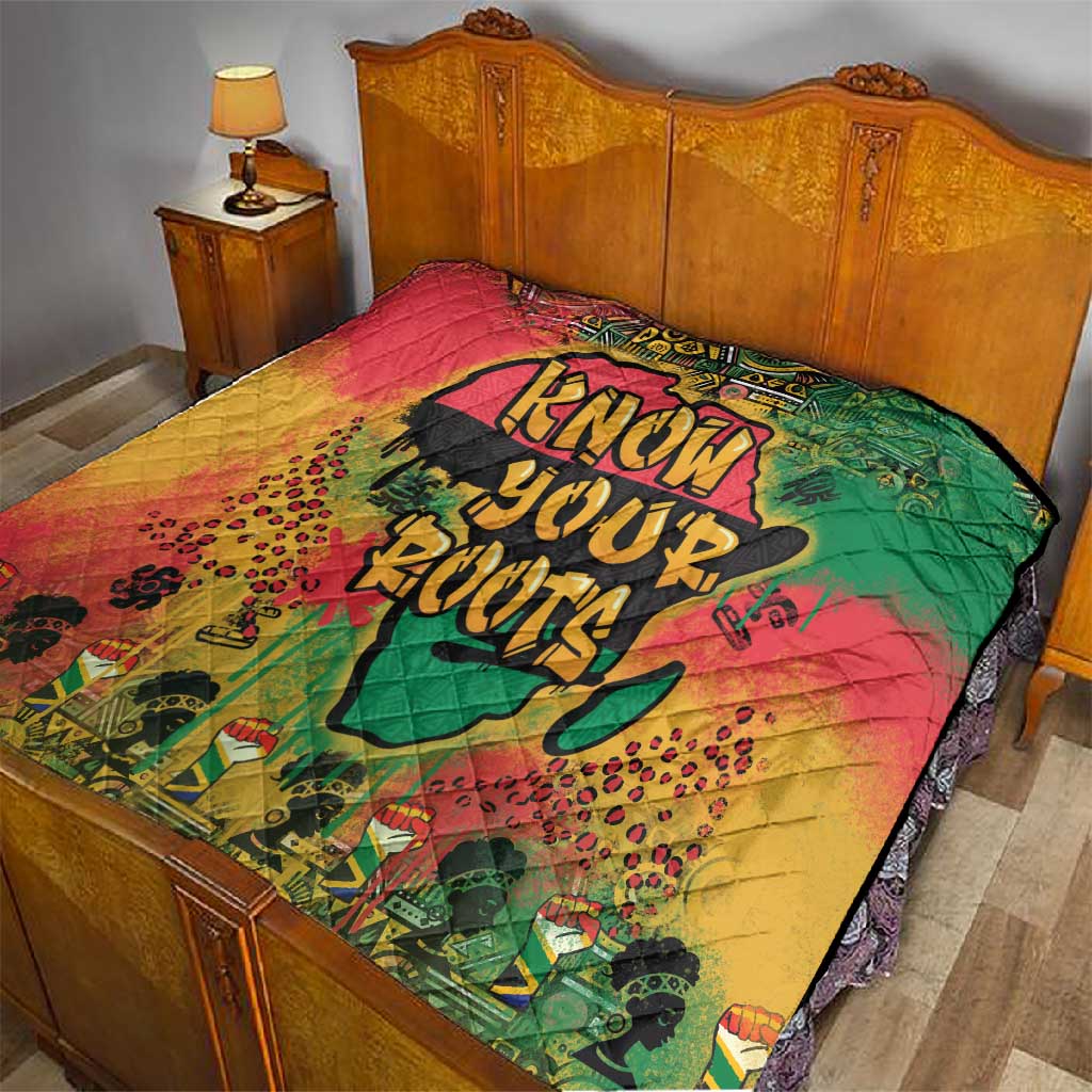 Africa Map Graffiti Quilt Know You Roots Art Style DT03