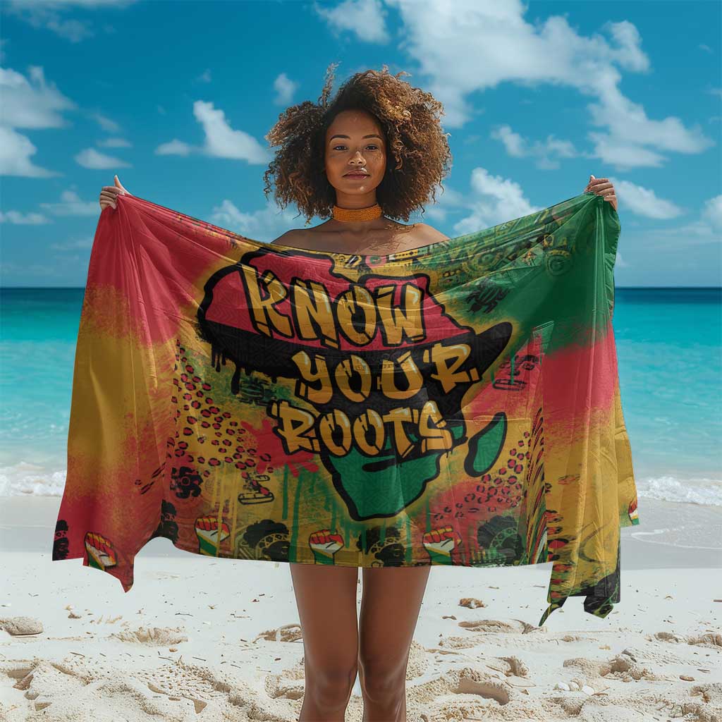 Africa Map Graffiti Sarong Know You Roots Art Style DT03