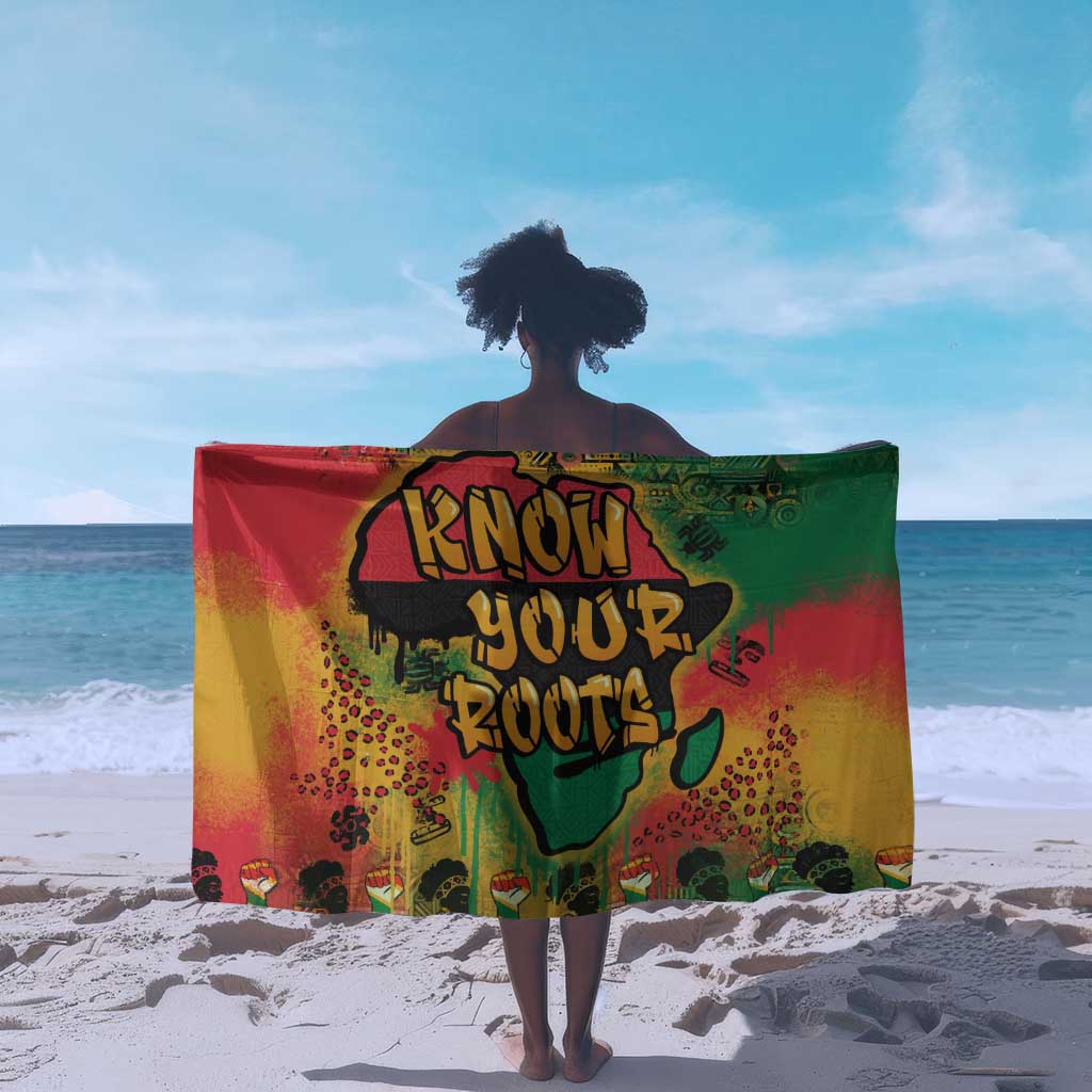 Africa Map Graffiti Sarong Know You Roots Art Style DT03