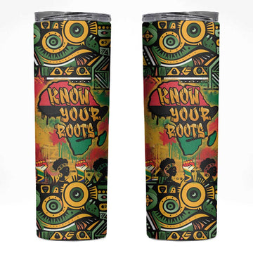 Africa Map Graffiti Skinny Tumbler Know You Roots Art Style DT03