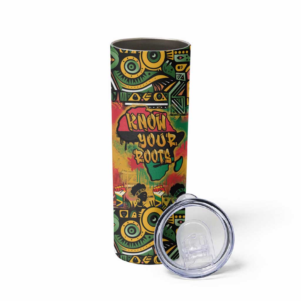 Africa Map Graffiti Skinny Tumbler Know You Roots Art Style DT03