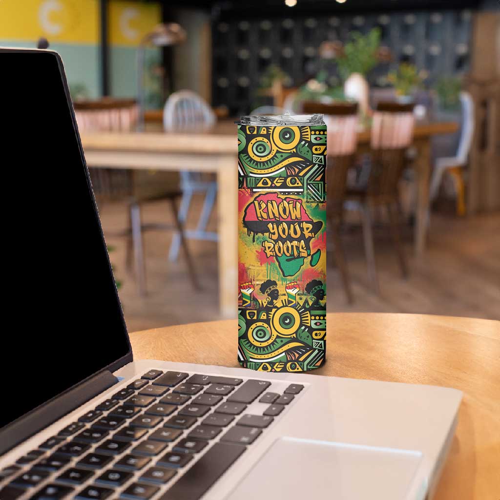 Africa Map Graffiti Skinny Tumbler Know You Roots Art Style DT03