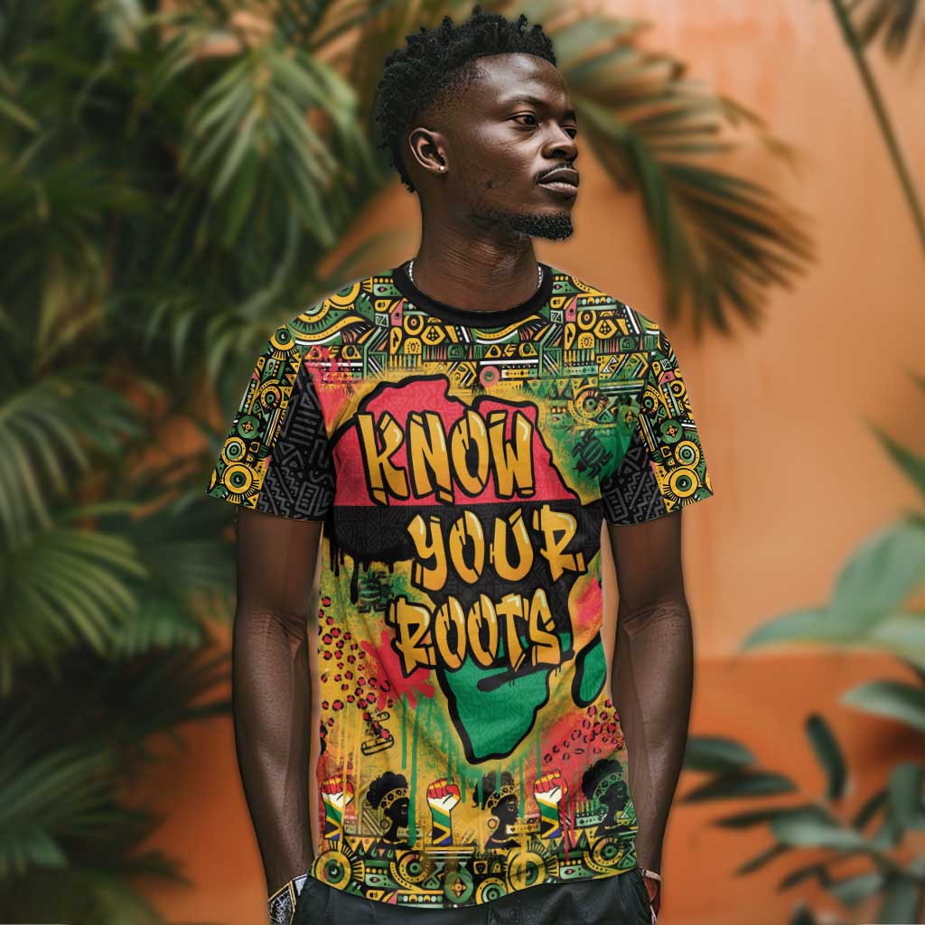 Africa Map Graffiti T shirt Know You Roots Art Style DT03