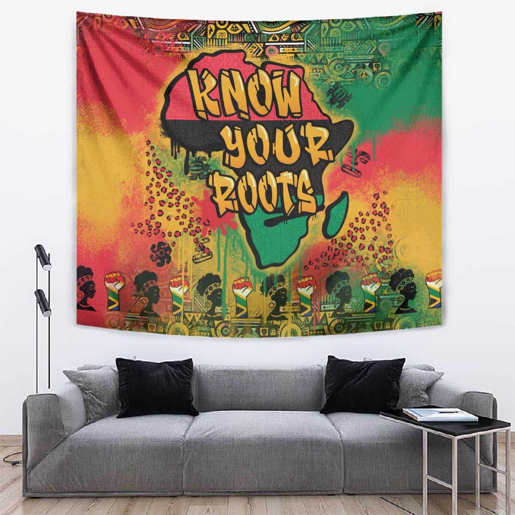 Africa Map Graffiti Tapestry Know You Roots Art Style DT03