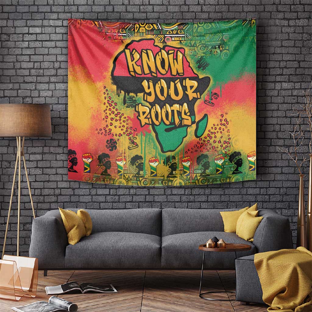 Africa Map Graffiti Tapestry Know You Roots Art Style DT03