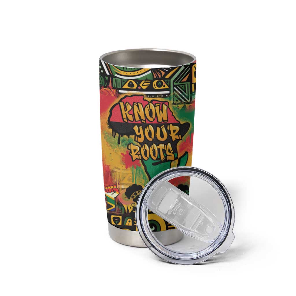Africa Map Graffiti Tumbler Cup Know You Roots Art Style DT03