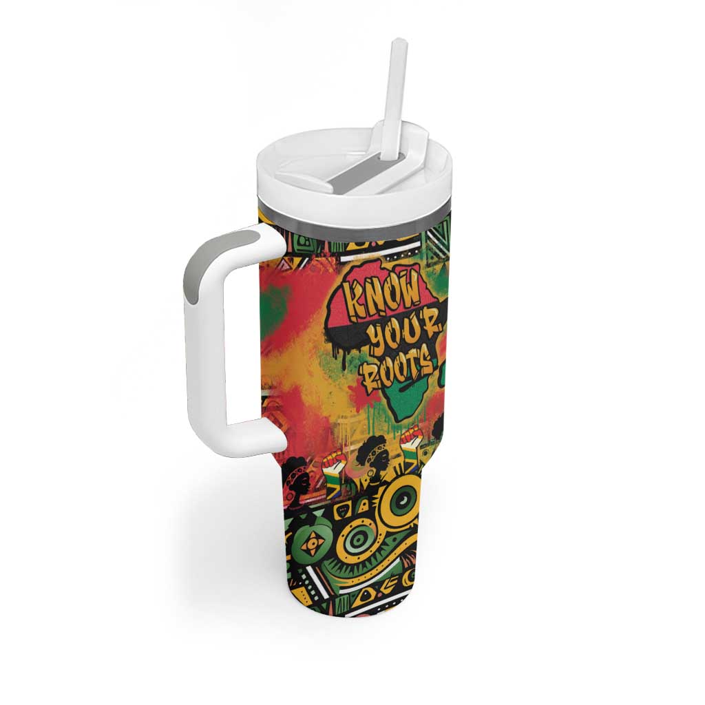 Africa Map Graffiti Tumbler With Handle Know You Roots Art Style DT03