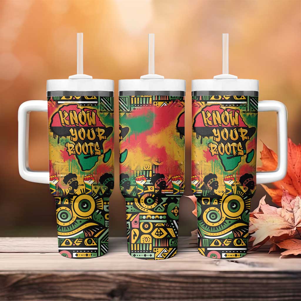 Africa Map Graffiti Tumbler With Handle Know You Roots Art Style DT03