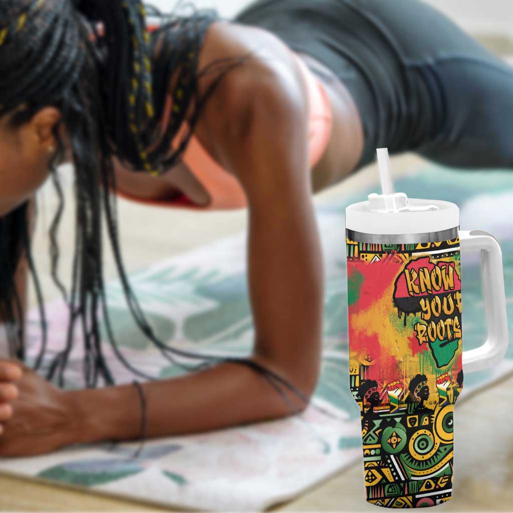 Africa Map Graffiti Tumbler With Handle Know You Roots Art Style DT03