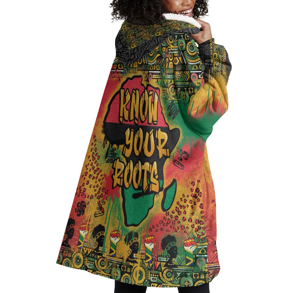 Africa Map Graffiti Wearable Blanket Hoodie Know You Roots Art Style DT03