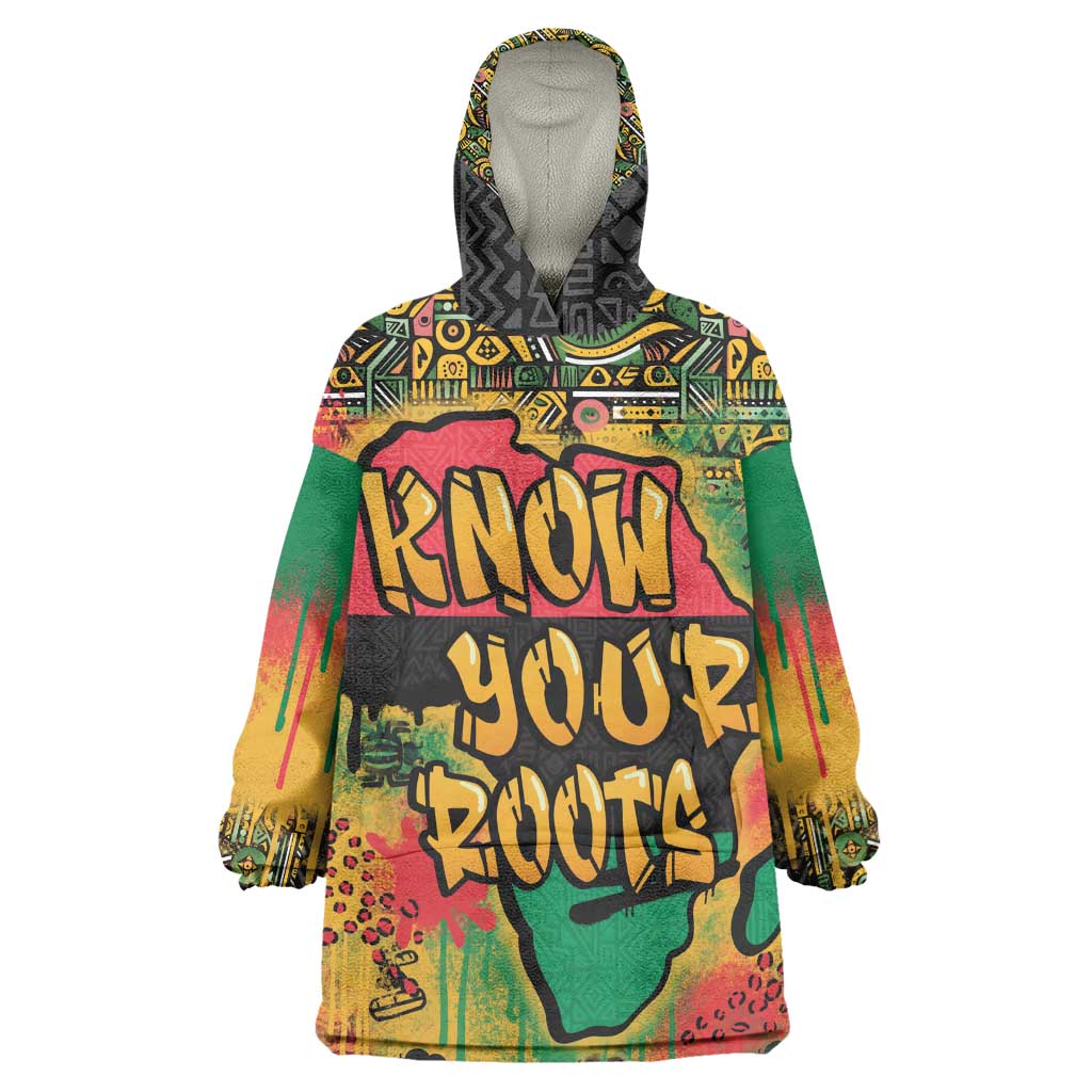Africa Map Graffiti Wearable Blanket Hoodie Know You Roots Art Style DT03