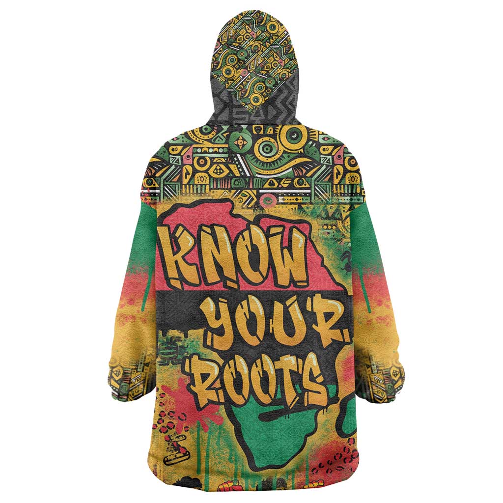Africa Map Graffiti Wearable Blanket Hoodie Know You Roots Art Style DT03
