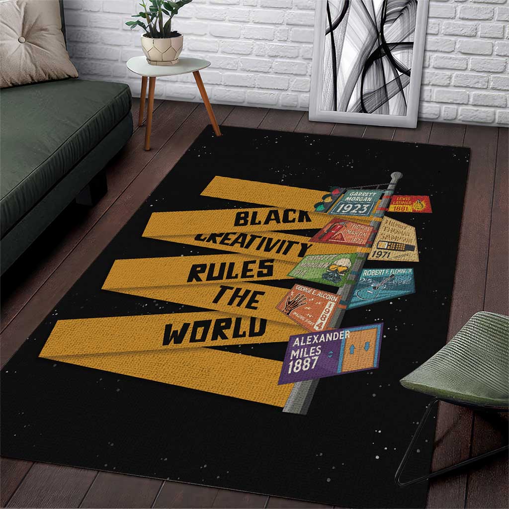 African Creativity Area Rug Black Creativity Rules The World DT03