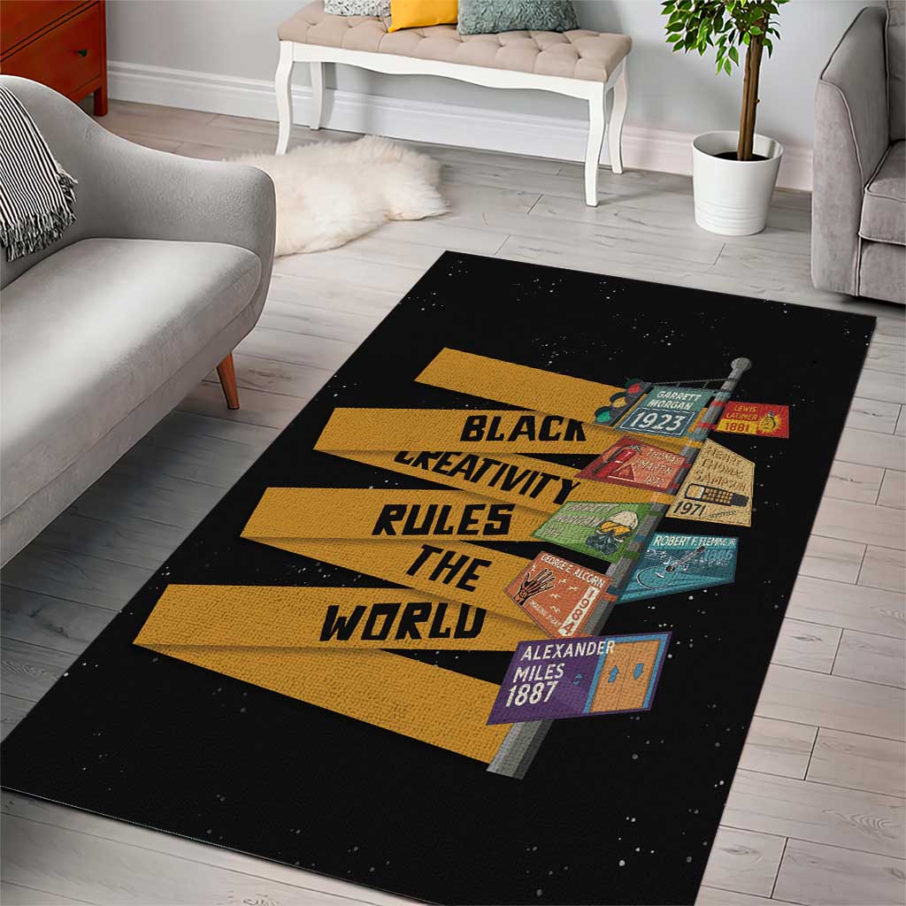 African Creativity Area Rug Black Creativity Rules The World DT03