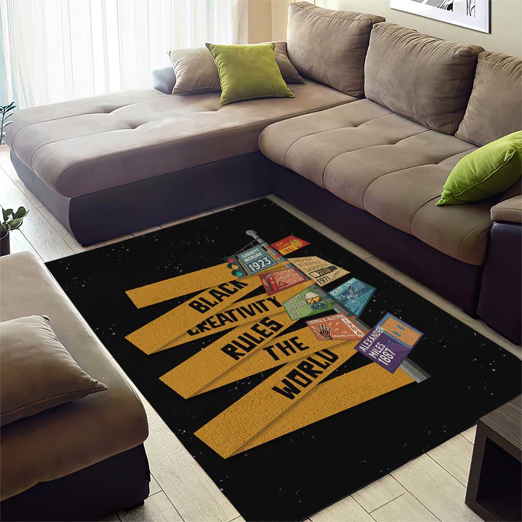 African Creativity Area Rug Black Creativity Rules The World DT03