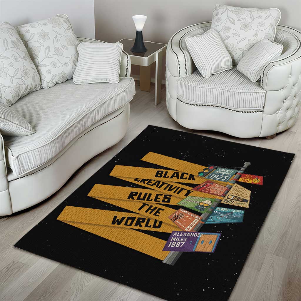 African Creativity Area Rug Black Creativity Rules The World DT03