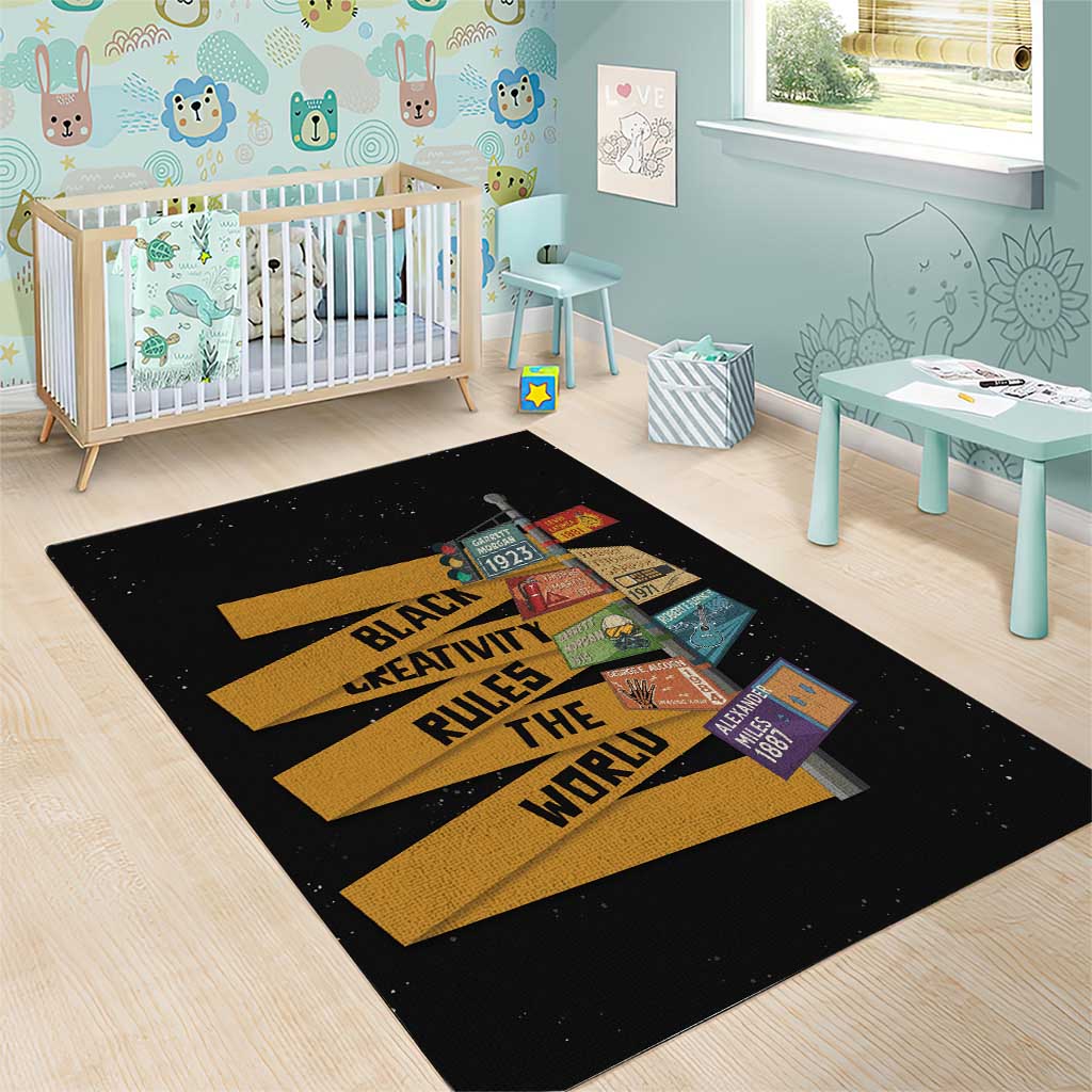 African Creativity Area Rug Black Creativity Rules The World DT03