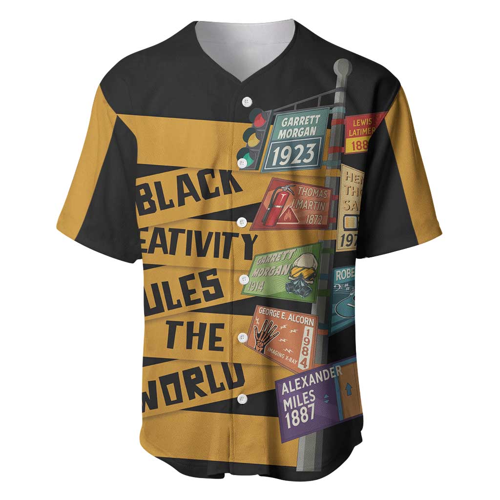 African Creativity Baseball Jersey Black Creativity Rules The World DT03