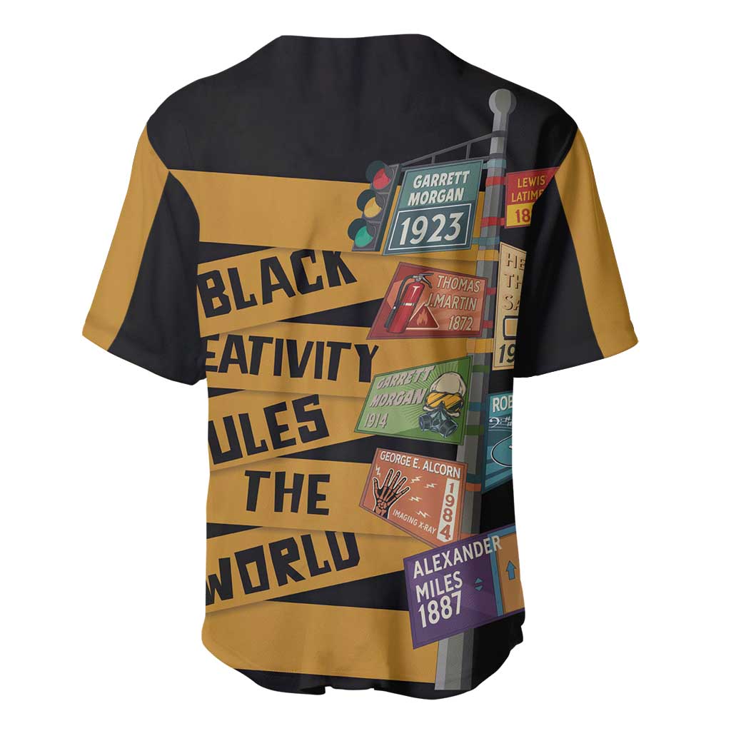 African Creativity Baseball Jersey Black Creativity Rules The World DT03