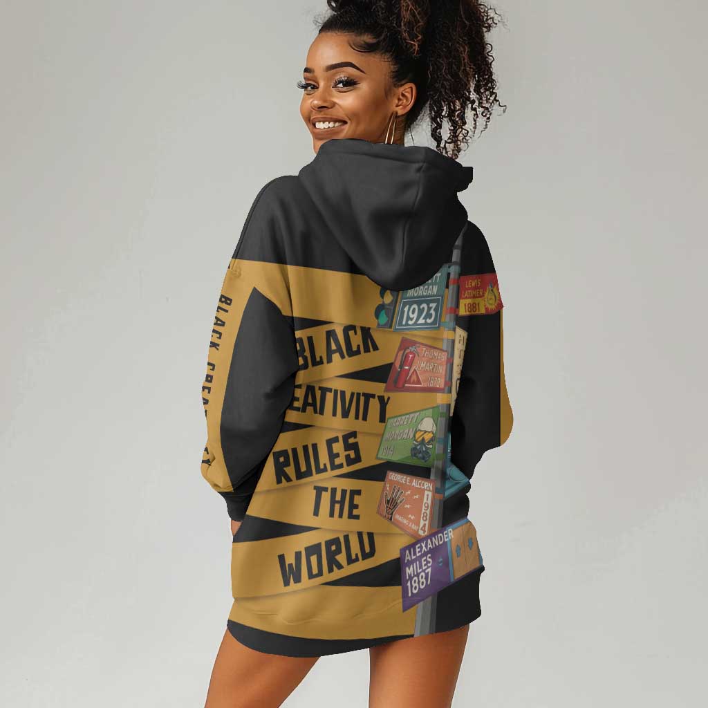 African Creativity Hoodie Dress Black Creativity Rules The World DT03