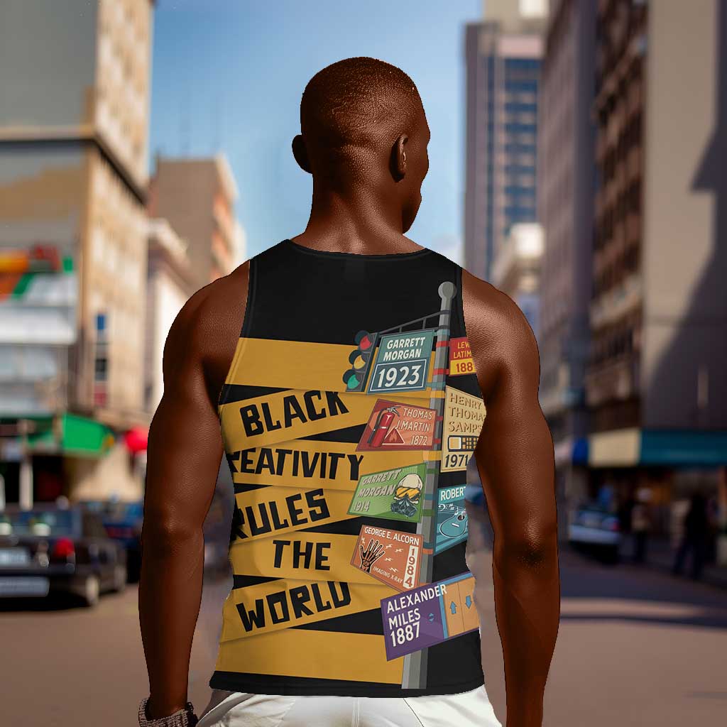 African Creativity Men Tank Top Black Creativity Rules The World DT03