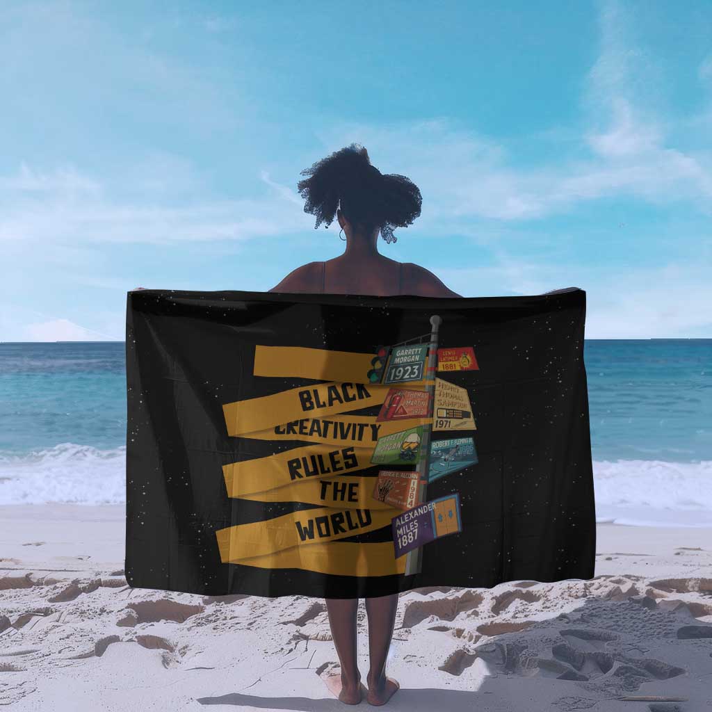 African Creativity Sarong Black Creativity Rules The World DT03