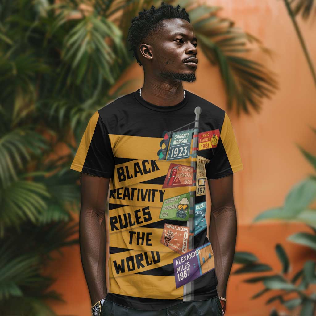 African Creativity T shirt Black Creativity Rules The World DT03