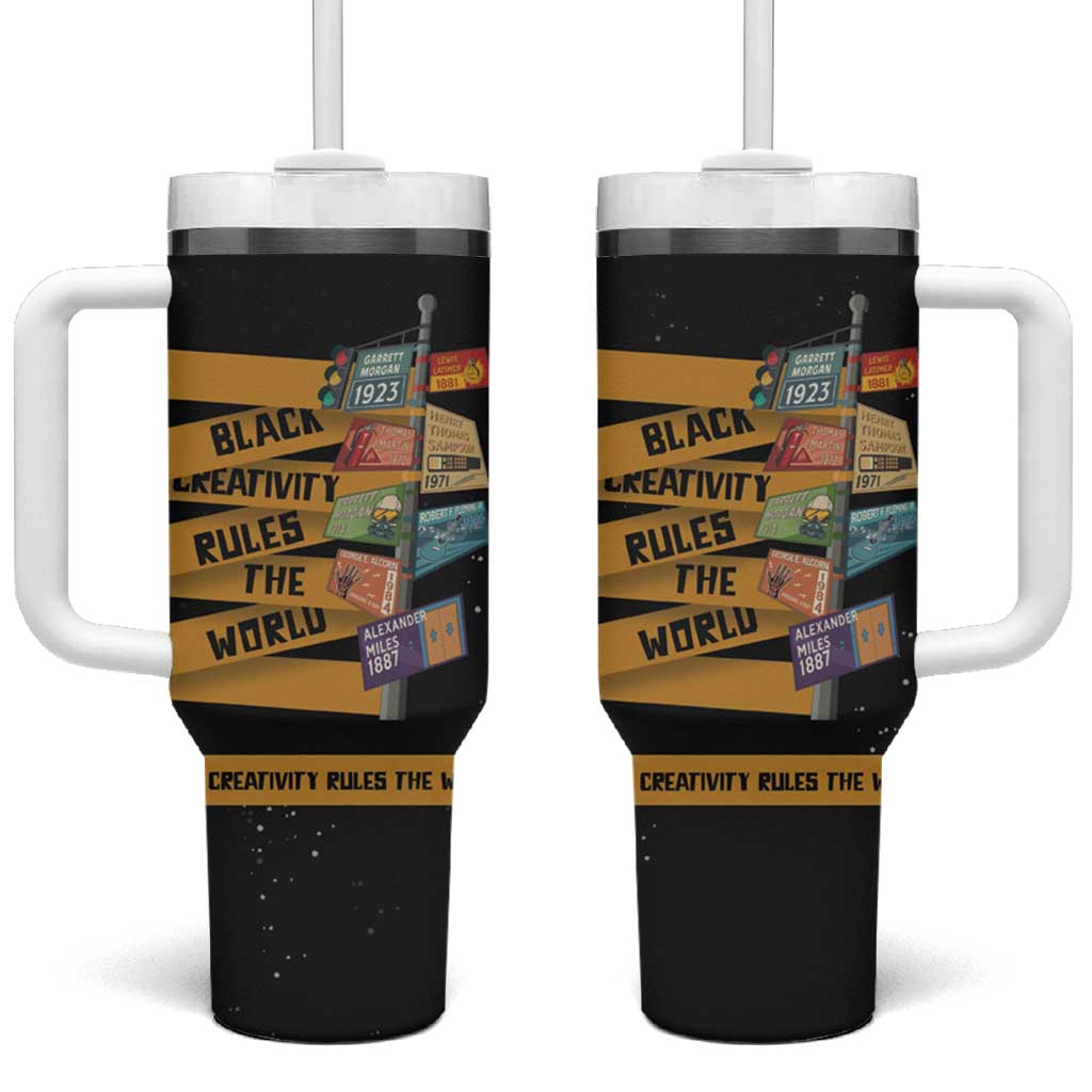 African Creativity Tumbler With Handle Black Creativity Rules The World DT03