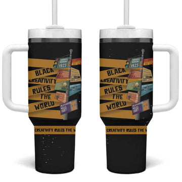 African Creativity Tumbler With Handle Black Creativity Rules The World DT03