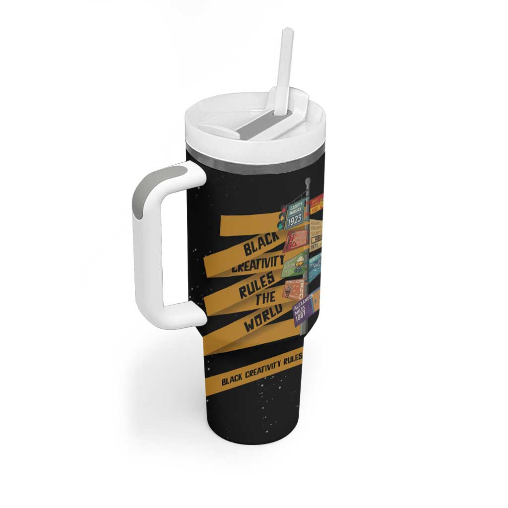 African Creativity Tumbler With Handle Black Creativity Rules The World DT03